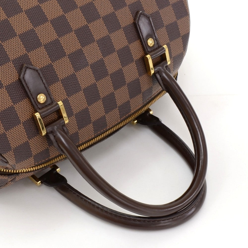 ribera mm damier ebene canvas handbag