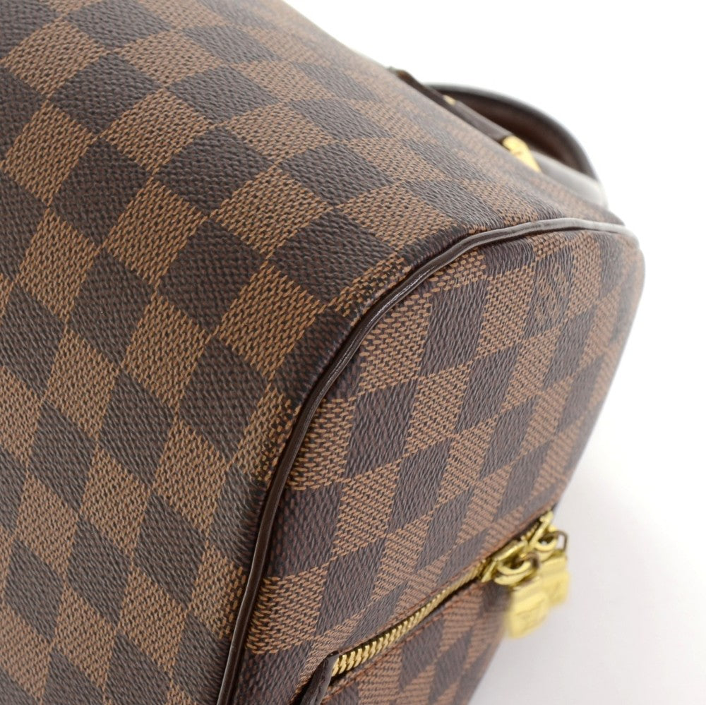 ribera mm damier ebene canvas handbag