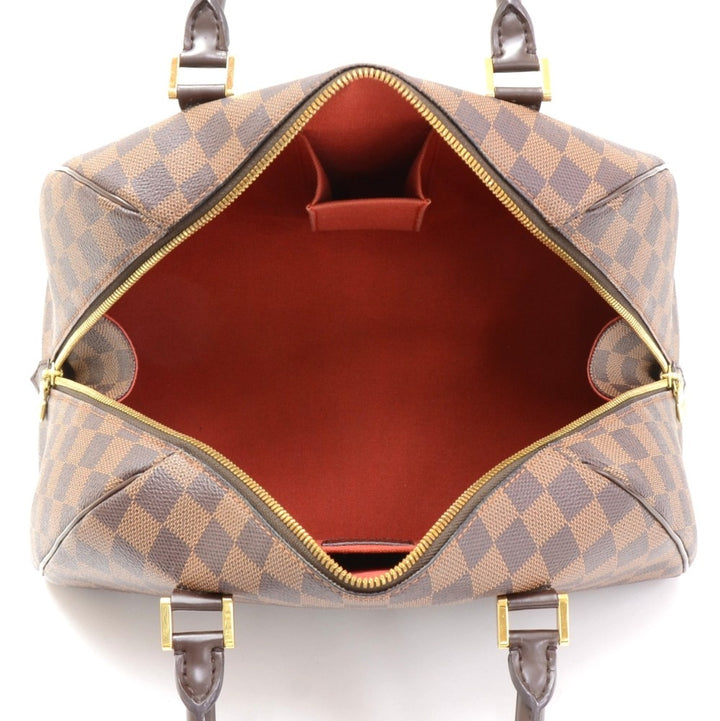 ribera mm damier ebene canvas handbag