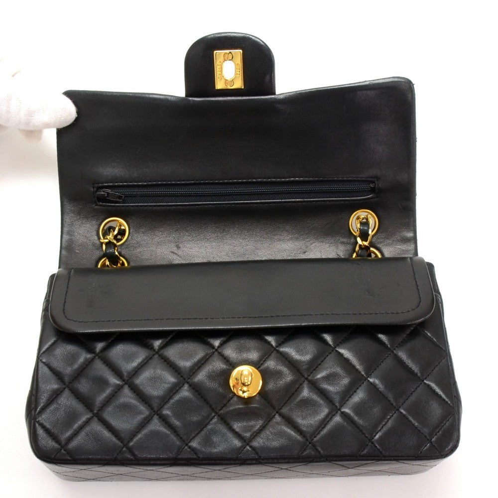 9" double flap shoulder bag