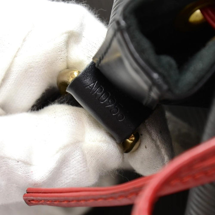 petit noe black epi leather bag