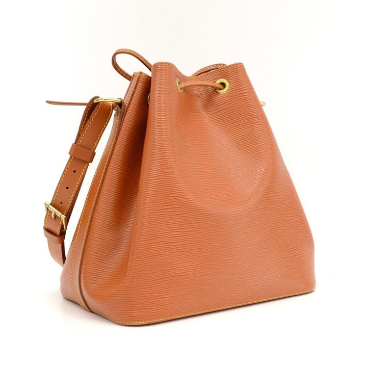 petit noe orange epi leather bag