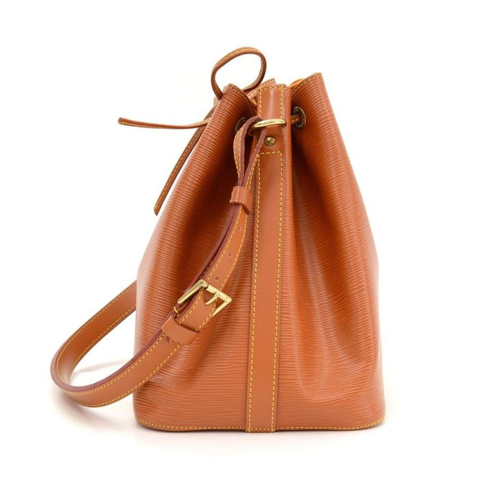 petit noe orange epi leather bag