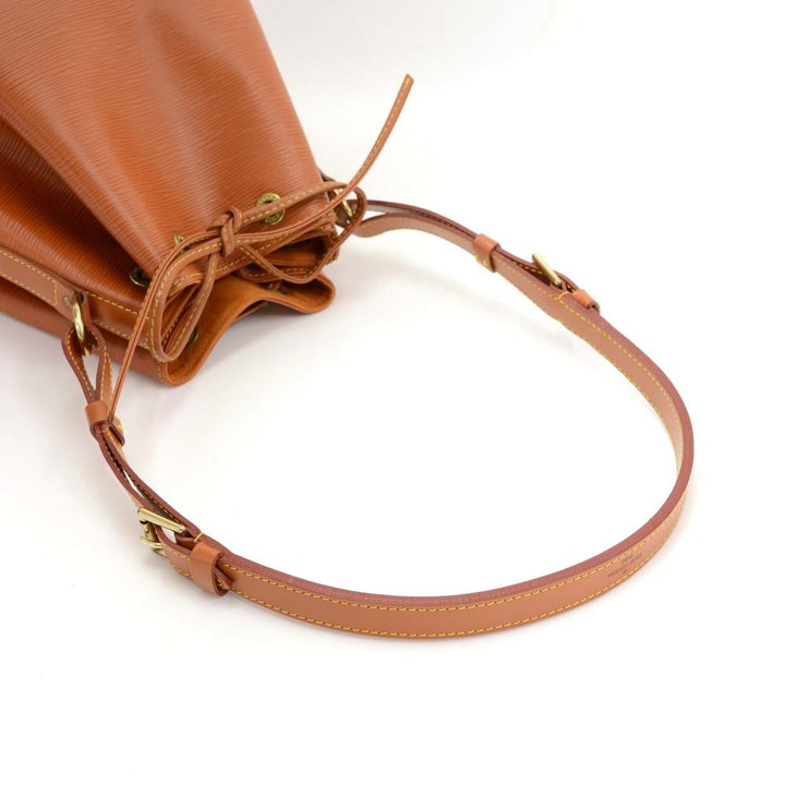 petit noe orange epi leather bag