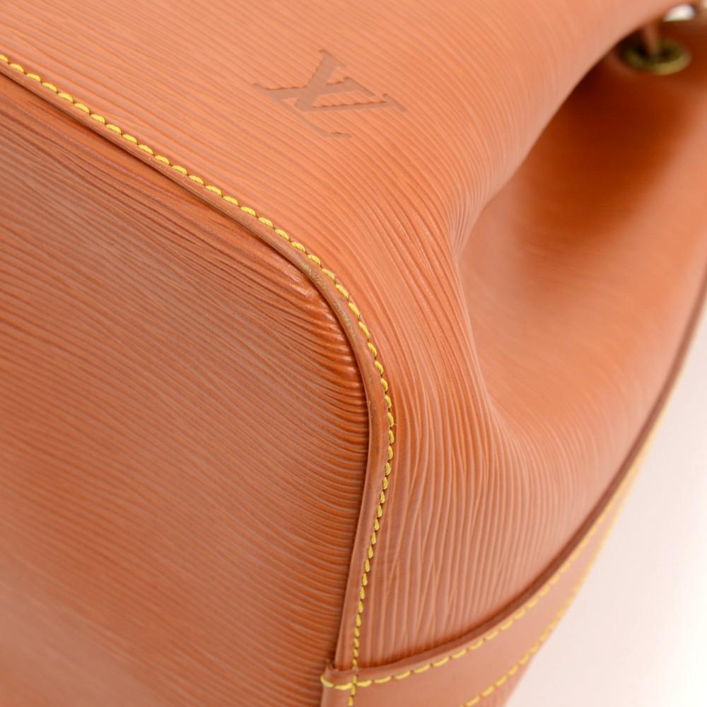 petit noe orange epi leather bag