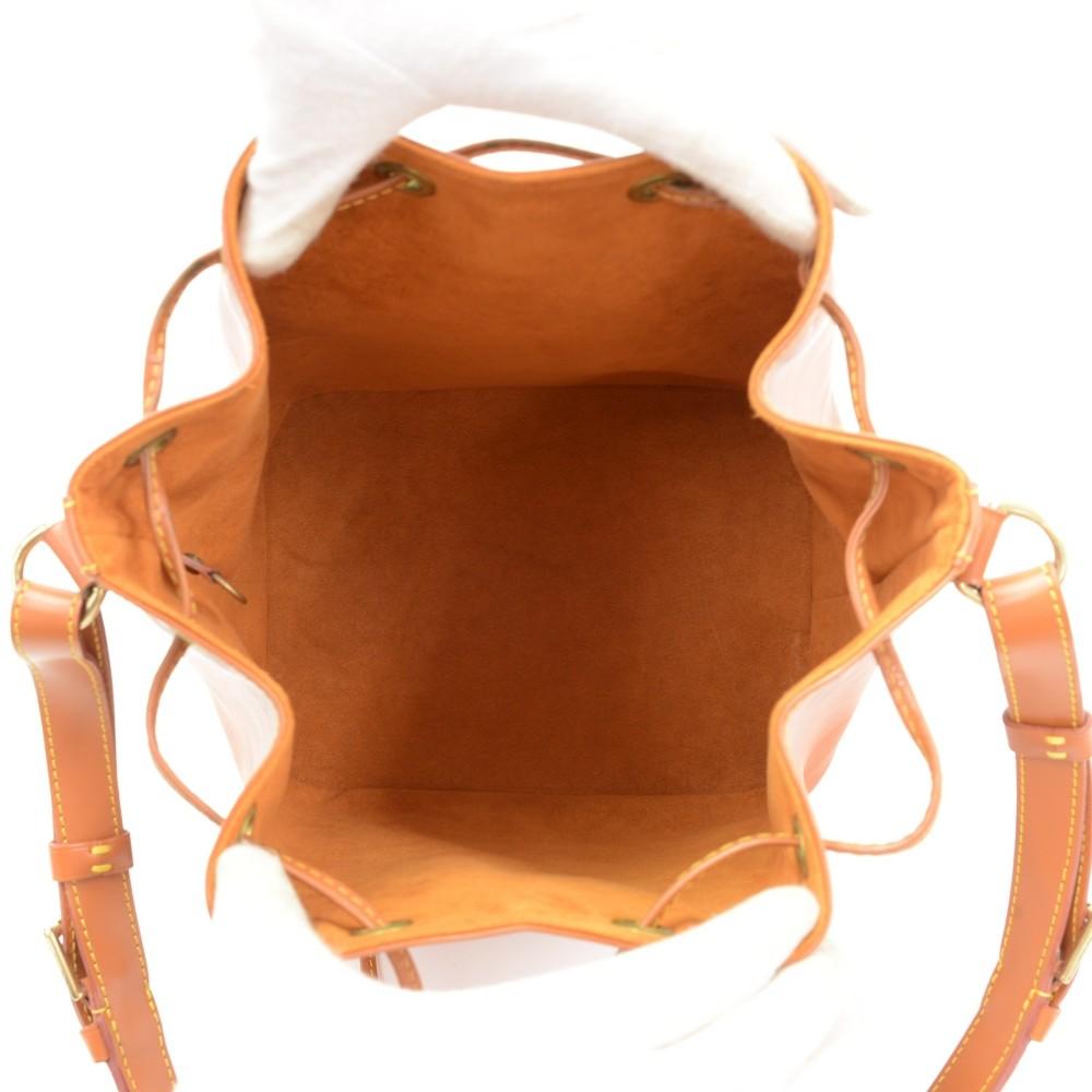 petit noe orange epi leather bag