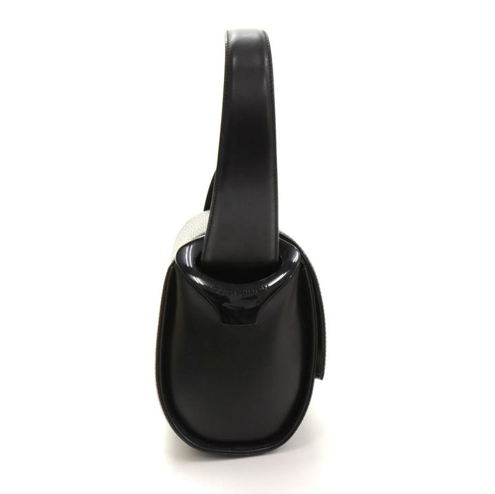 nocturne gm black epi leather bag