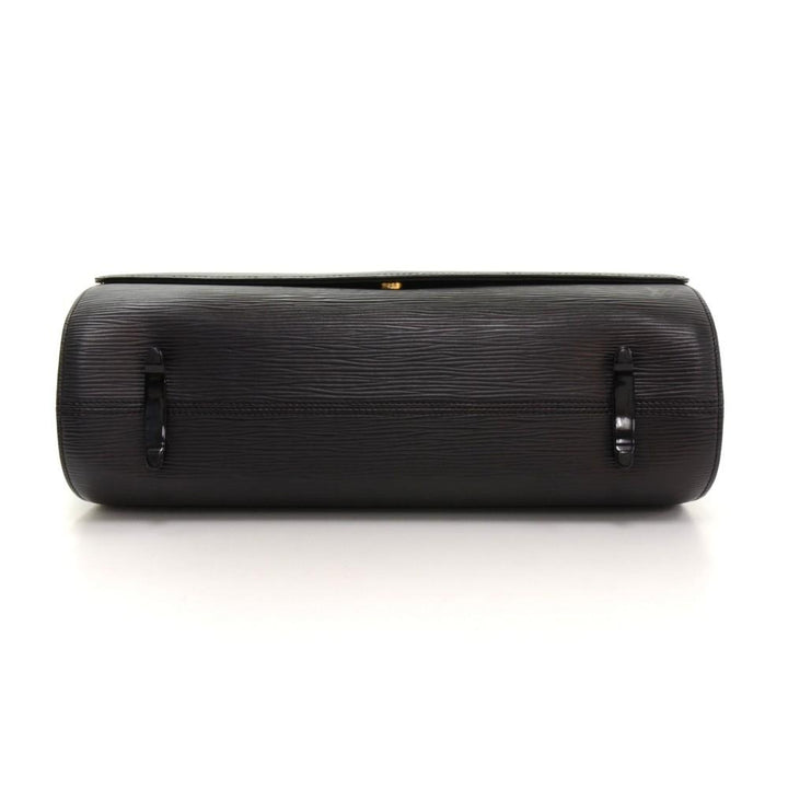 nocturne gm black epi leather bag