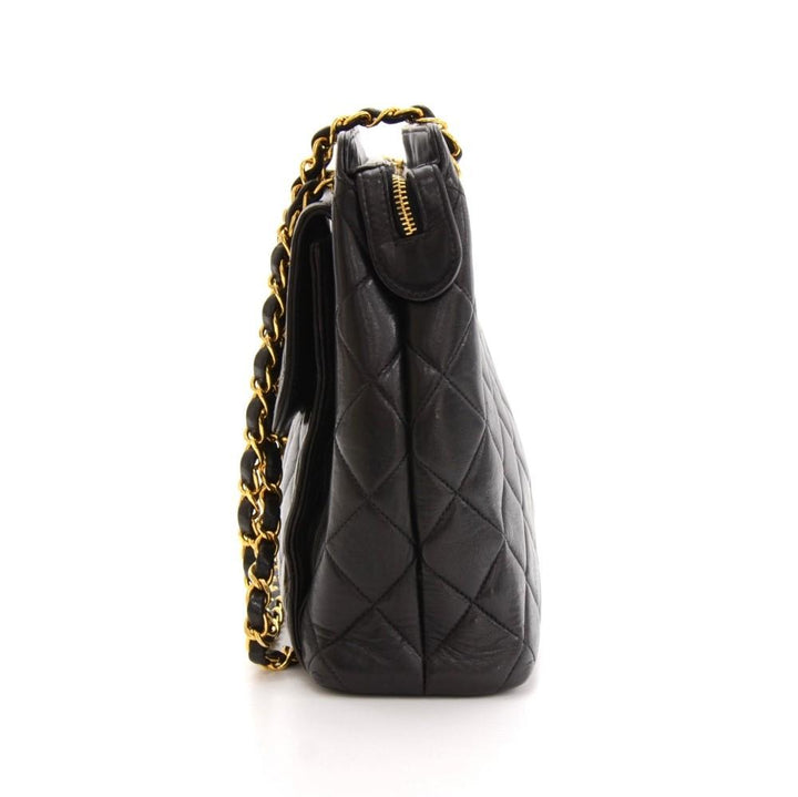 quilted lambskin leather tote bag