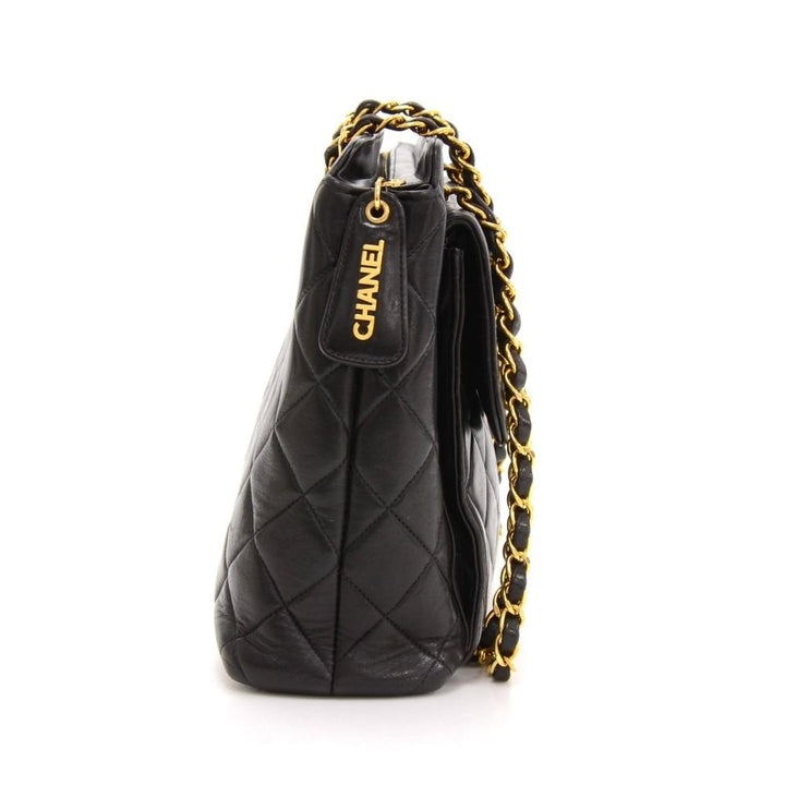 quilted lambskin leather tote bag