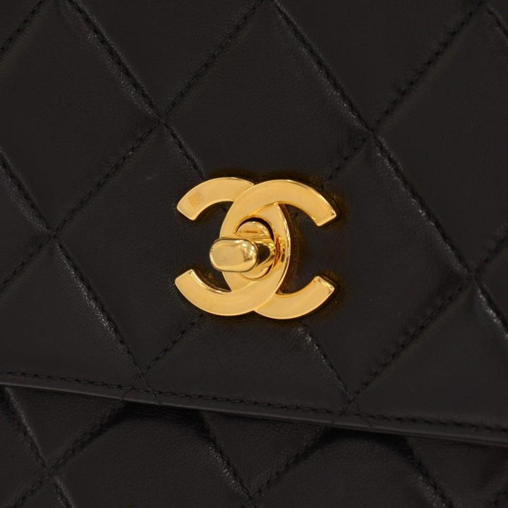 quilted lambskin leather tote bag