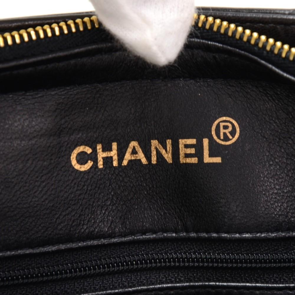 quilted lambskin leather tote bag