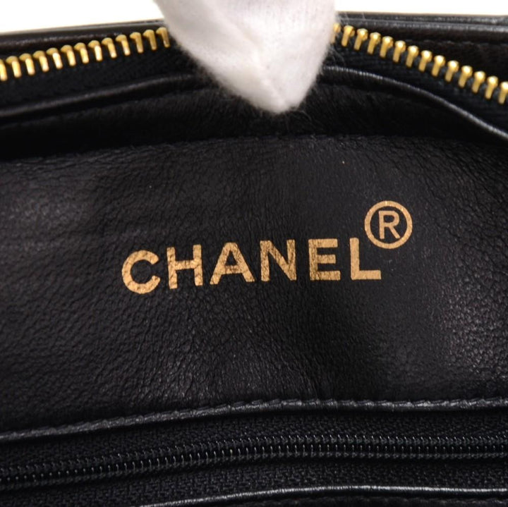 quilted lambskin leather tote bag