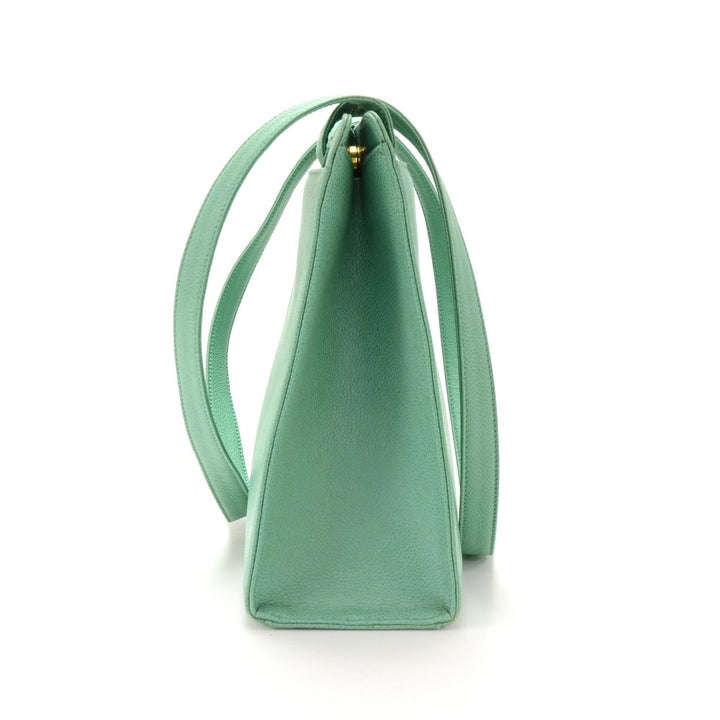 medium caviar leather tote bag