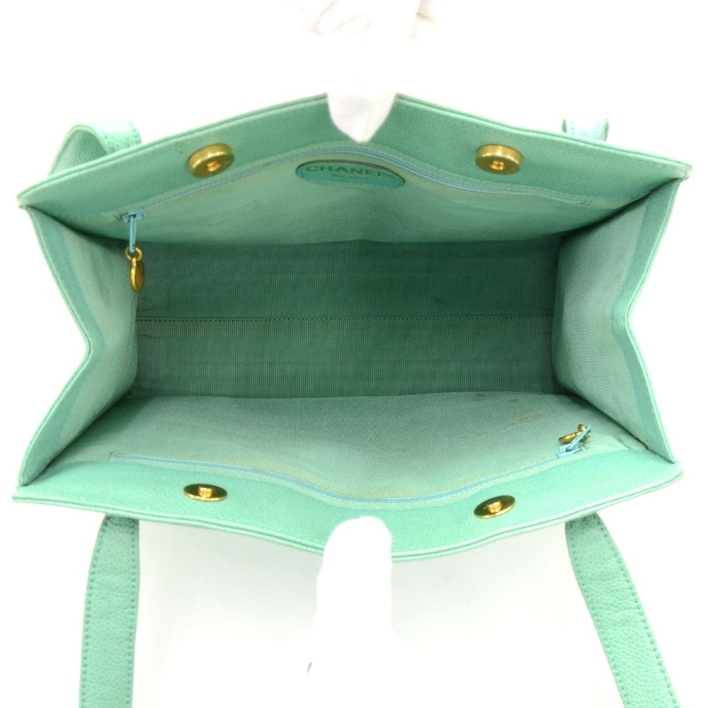 medium caviar leather tote bag