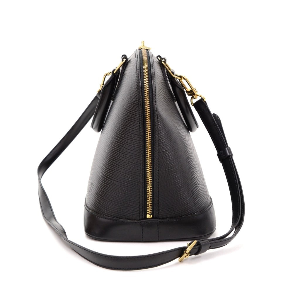 alma pm black epi leather with shoulder strap