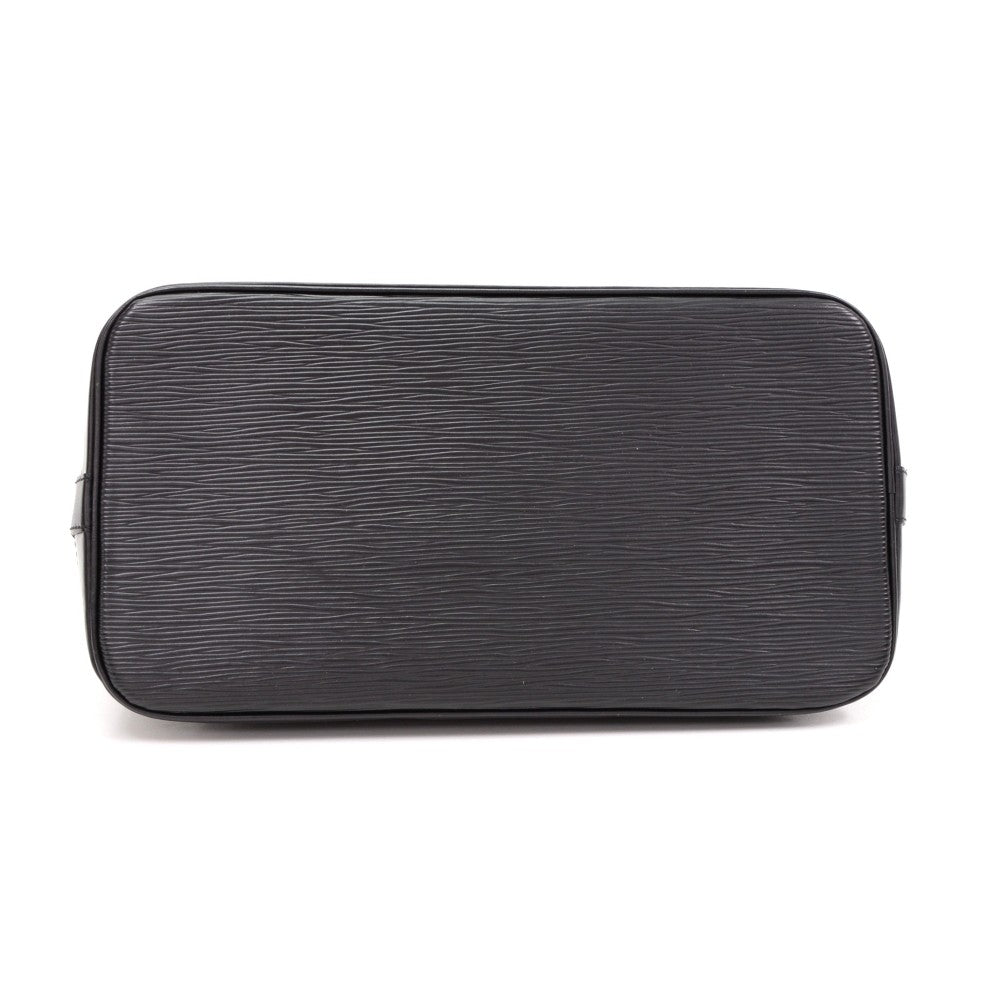 alma pm black epi leather with shoulder strap