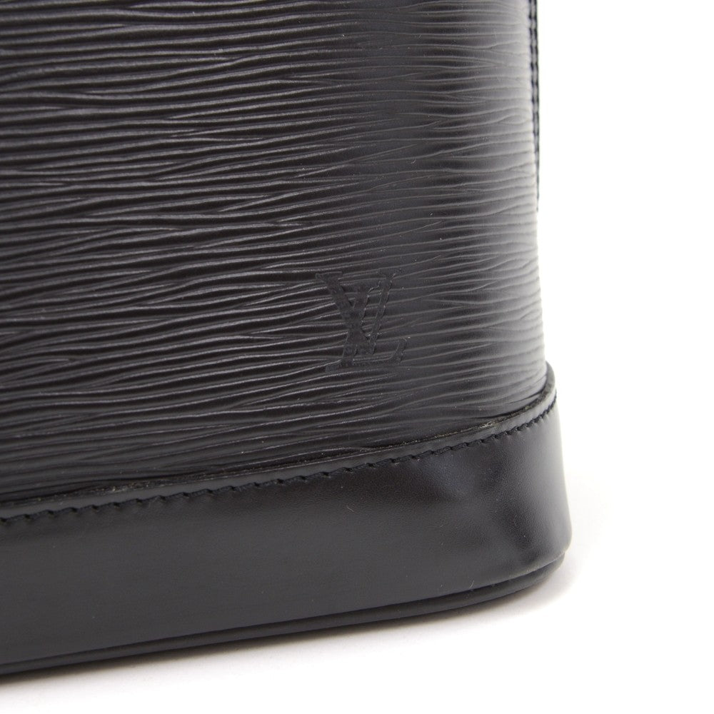 alma pm black epi leather with shoulder strap