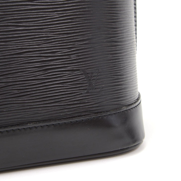 alma pm black epi leather with shoulder strap
