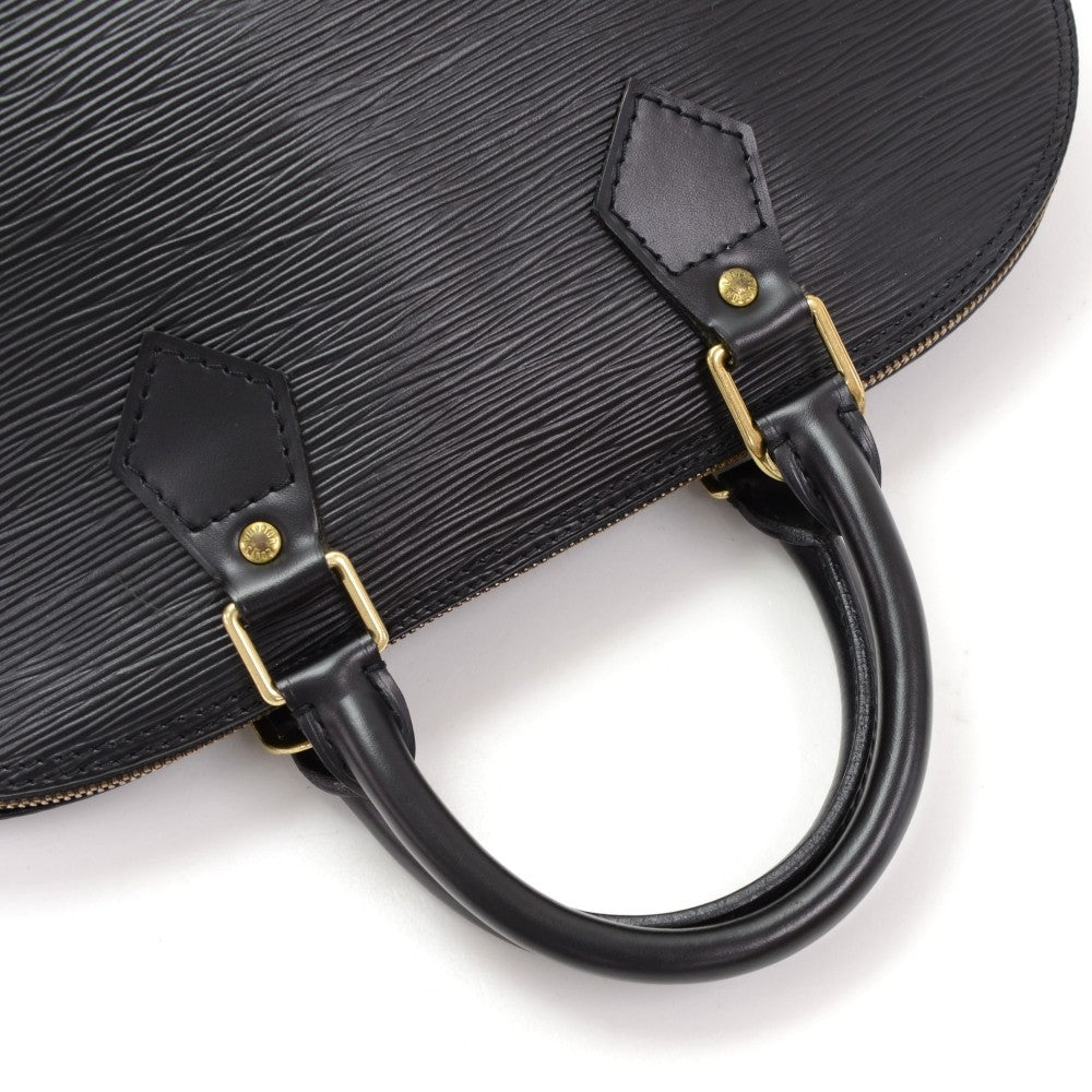 alma pm black epi leather with shoulder strap