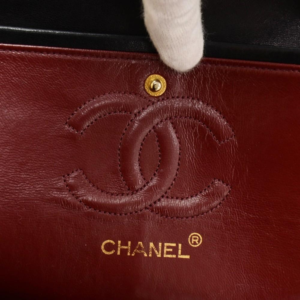 2.55 9" quilted leather double flap shoulder bag