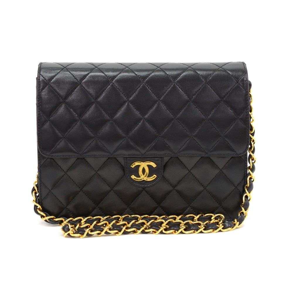 9" quilted leather shoulder bag