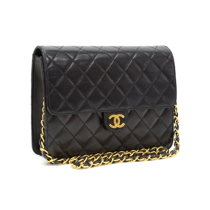 9" quilted leather shoulder bag