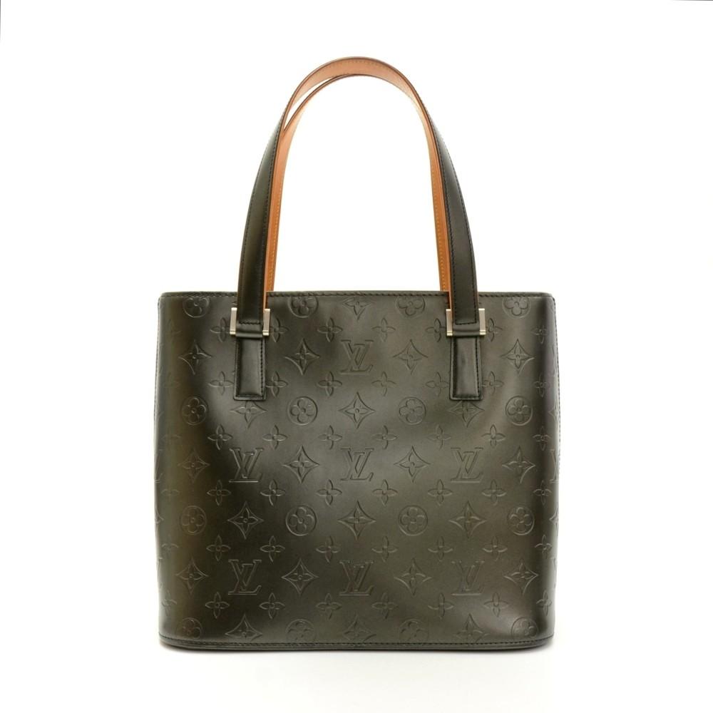 stockton monogram mat leather handbag