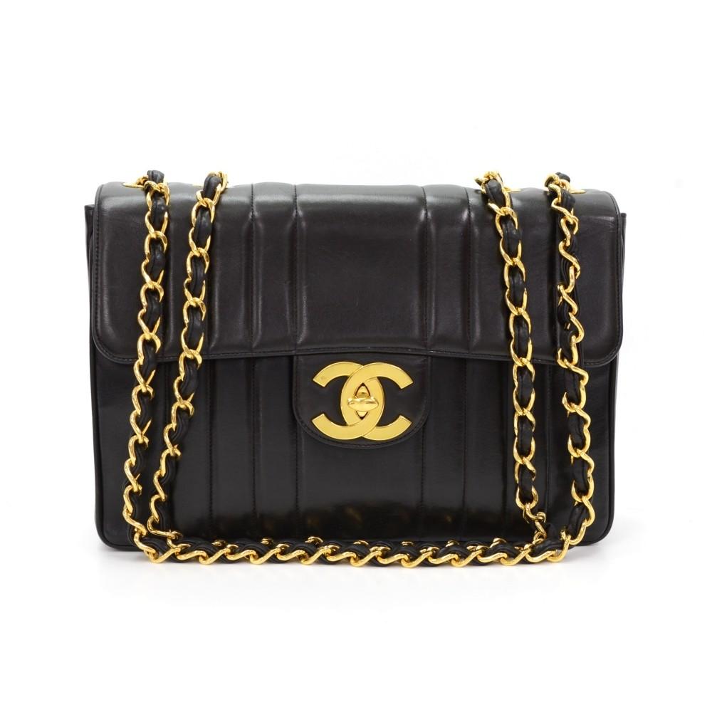 jumbo quilted lambskin leather shoulder bag