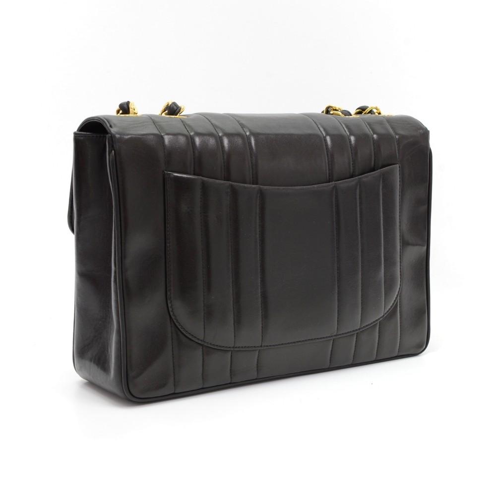 jumbo quilted lambskin leather shoulder bag