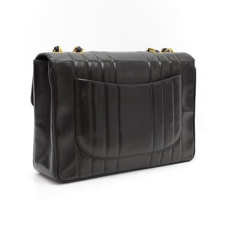jumbo quilted lambskin leather shoulder bag