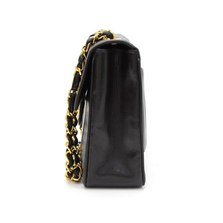 jumbo quilted lambskin leather shoulder bag