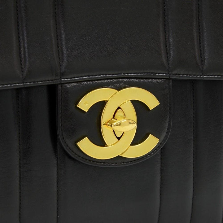 jumbo quilted lambskin leather shoulder bag