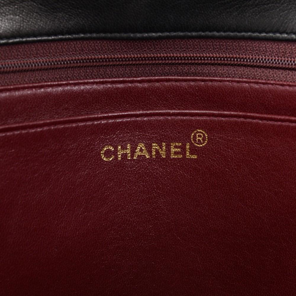 jumbo quilted lambskin leather shoulder bag