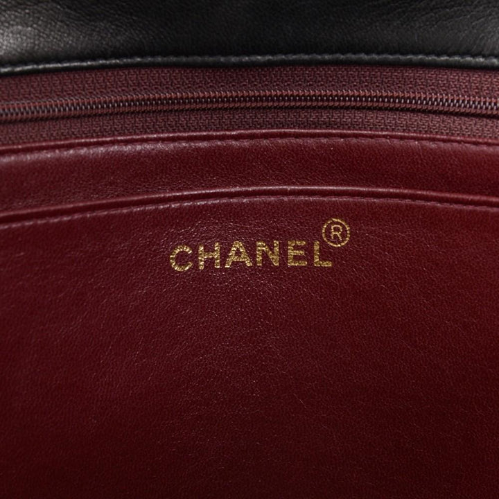 jumbo quilted lambskin leather shoulder bag