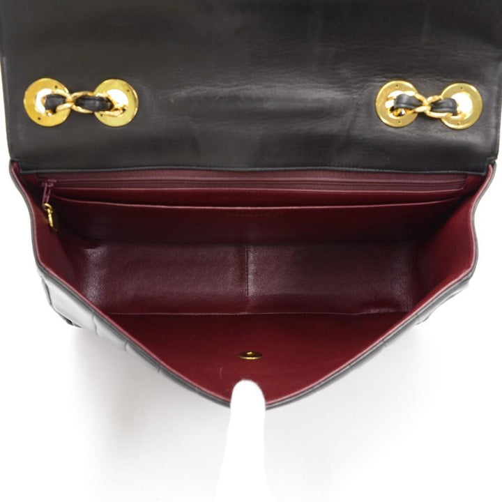 jumbo quilted lambskin leather shoulder bag