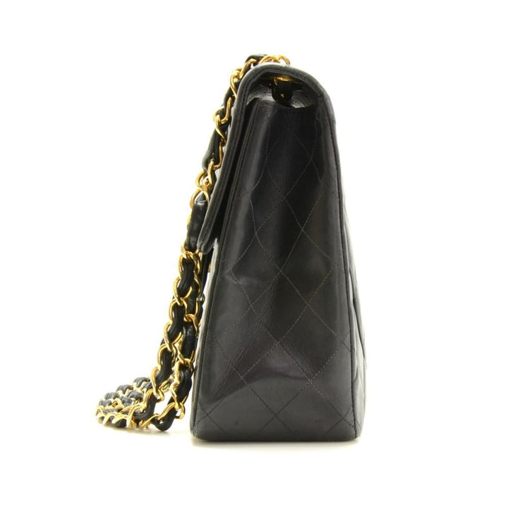 13" maxi quilted lambskin leather shoulder bag