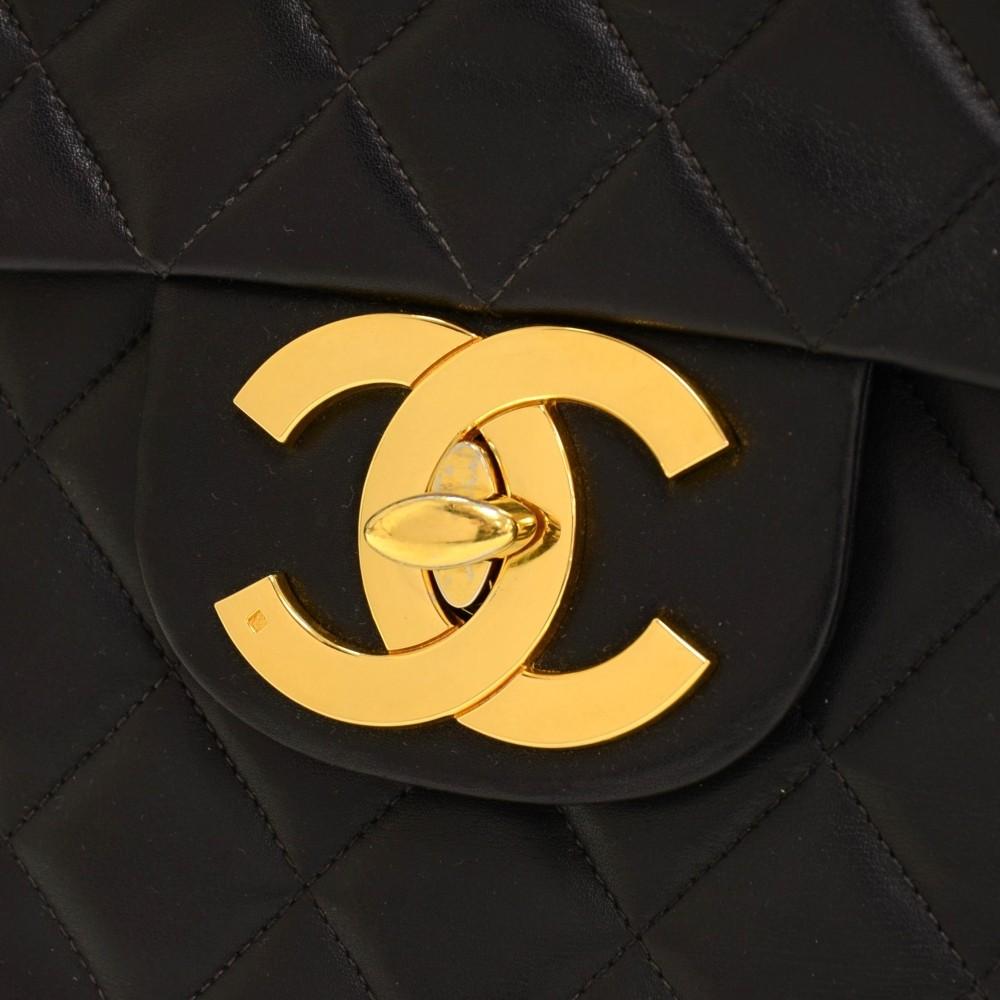 13" maxi quilted lambskin leather shoulder bag
