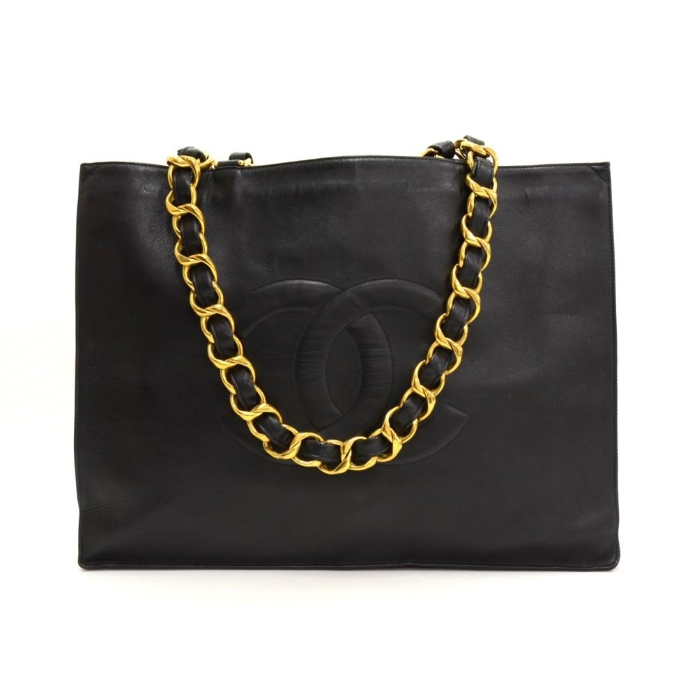 jumbo lambskin leather shoulder bag