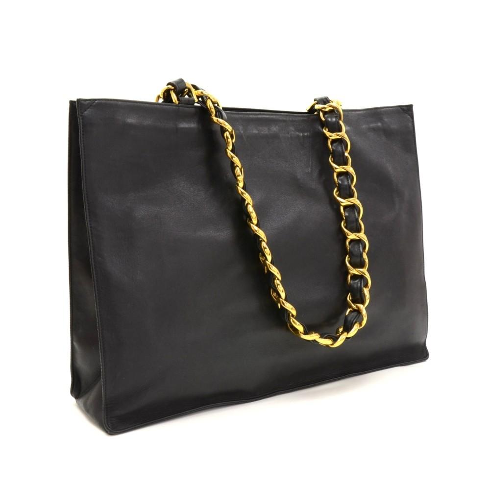 jumbo lambskin leather shoulder bag
