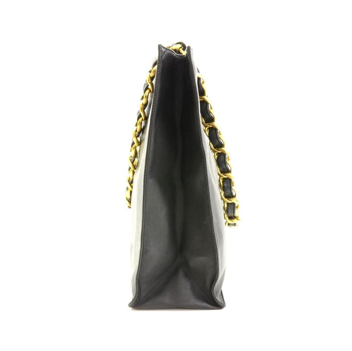 jumbo lambskin leather shoulder bag