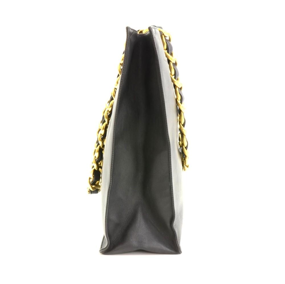 jumbo lambskin leather shoulder bag