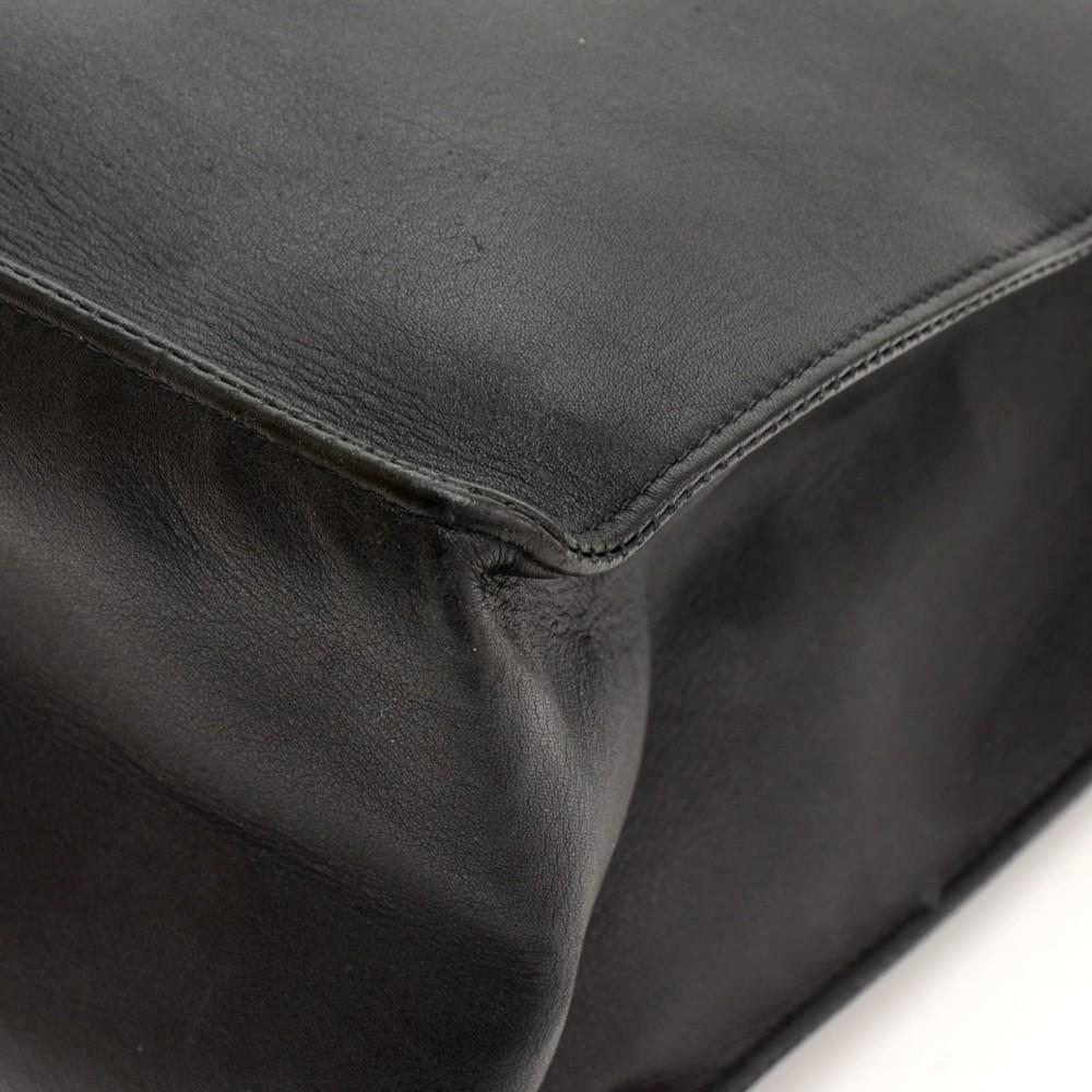 jumbo lambskin leather shoulder bag