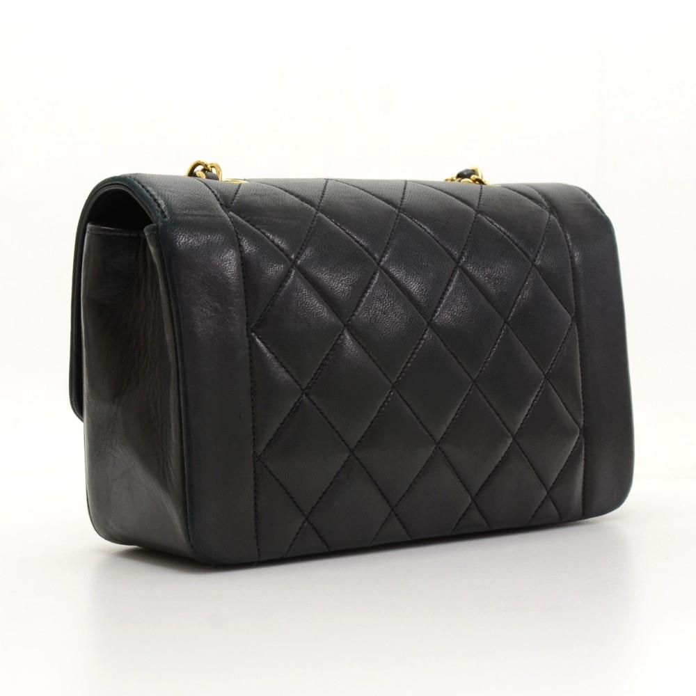 9" diana quilted lambskin leather classic flap shoulder bag