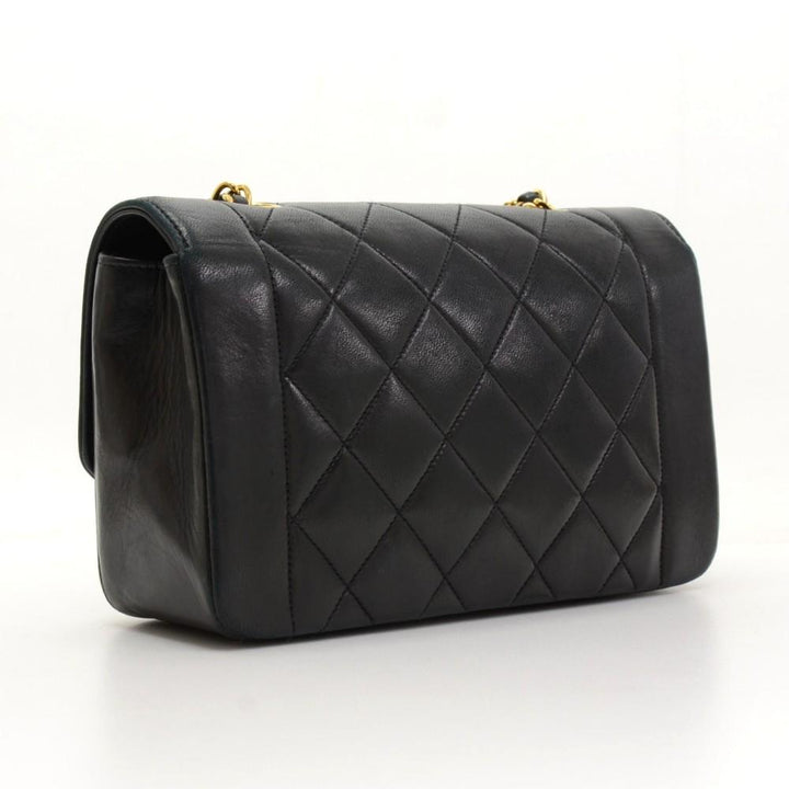 9" diana quilted lambskin leather classic flap shoulder bag