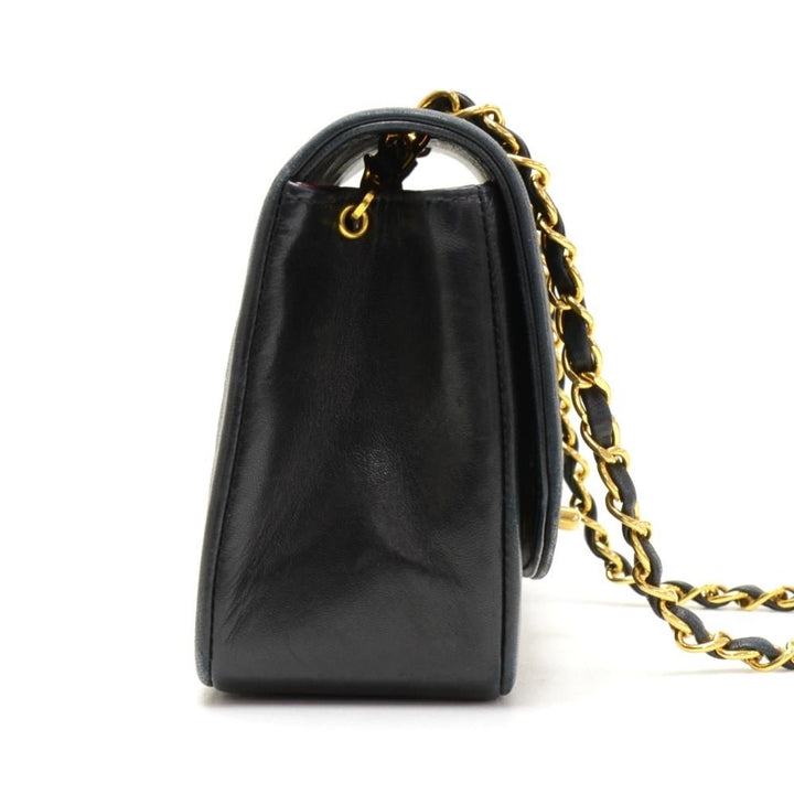 9" diana quilted lambskin leather classic flap shoulder bag