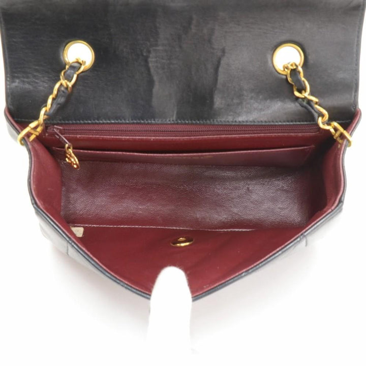 9" diana quilted lambskin leather classic flap shoulder bag