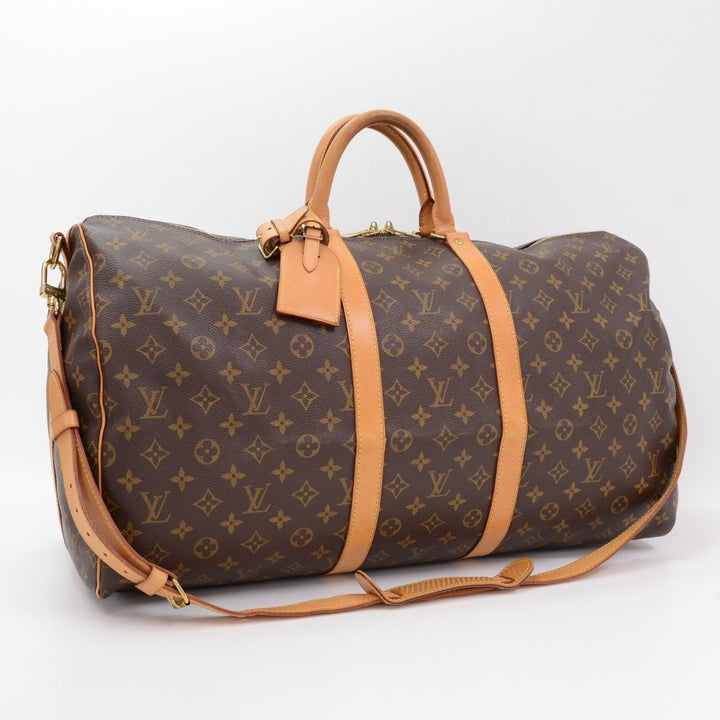 monogram canvas keepall 55 bandouliere duffel bag with strap