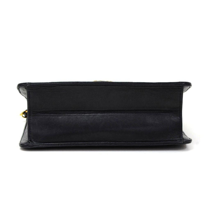 9" quilted lambksin leather shoulder bag