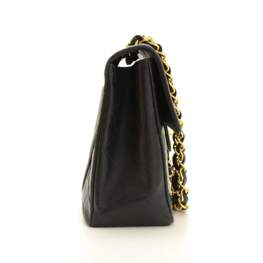 13" maxi quilted lambskin leather shoulder bag